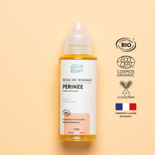 Huile de massage biologique | Périnée | COSMOS ORGANIC | 120mL