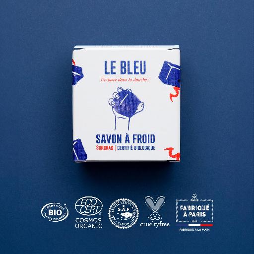 ​Le Bleu | Le Pavé de Paris Original | Savon à froid surgras | COSMOS ORGANIC | 150g