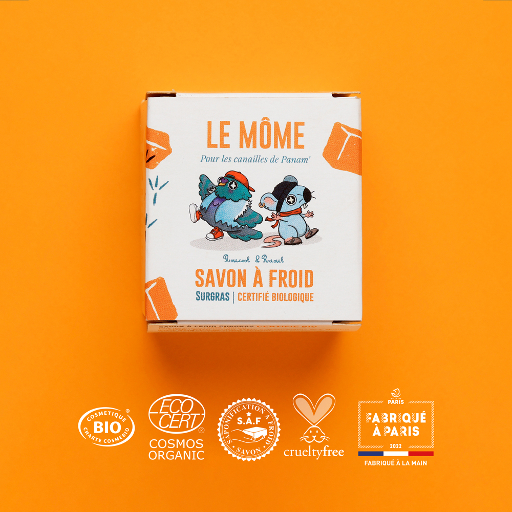 Le Môme | Le Pavé de Paris Enfants | Savon à froid surgras | COSMOS ORGANIC | 150g