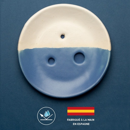 [APO_ACC_PSC_BLE_V01] Porte-savon en céramique | Coloré-Bleu
