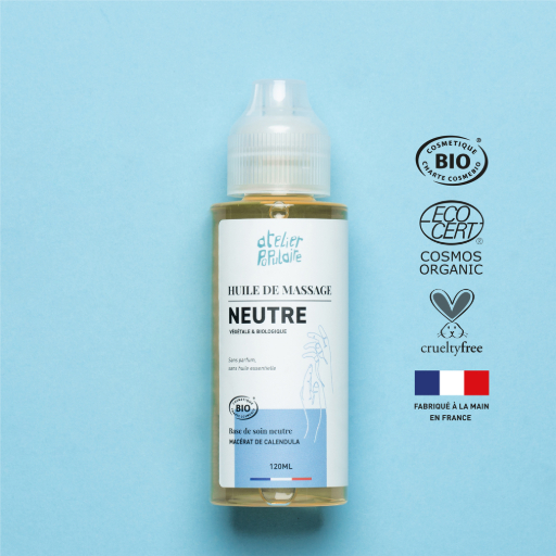 [APO_HVM_NEU_120_V01] Huile de massage biologique | Neutre | COSMOS ORGANIC | 120mL