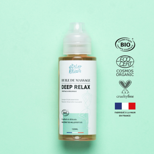 [APO_HVM_DRE_120_V01] Huile de massage biologique | Deep Relax | COSMOS ORGANIC | 120mL