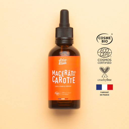 Organic French carrot-infused oil | COSMOS CERTIFIED | 50 mL