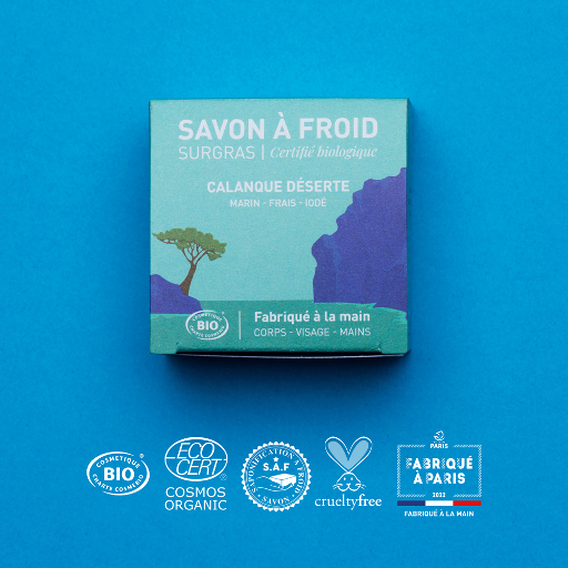 [APO_SAF_CAD_V01_B2C] ​Calanque Déserte | Savon à froid surgras | COSMOS ORGANIC | 90g