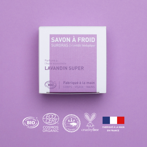 [APO_SAF_LAS_V01_B2C] ​​​​Lavandin super | Savon à froid surgras | COSMOS ORGANIC | 90g