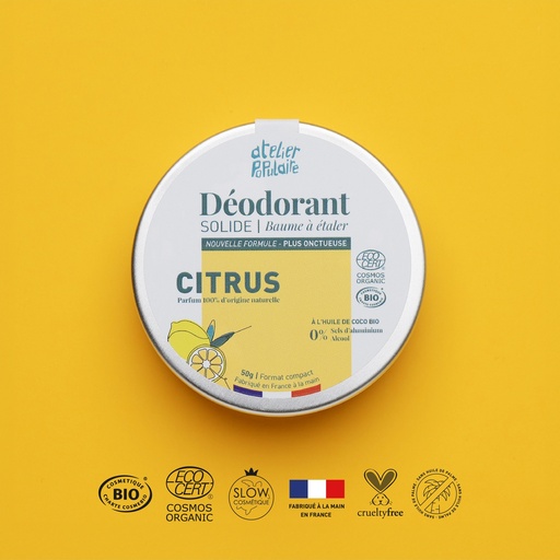 [APO_DEO_CIT_V02] Déodorant solide | Citrus | COSMOS ORGANIC | 50g